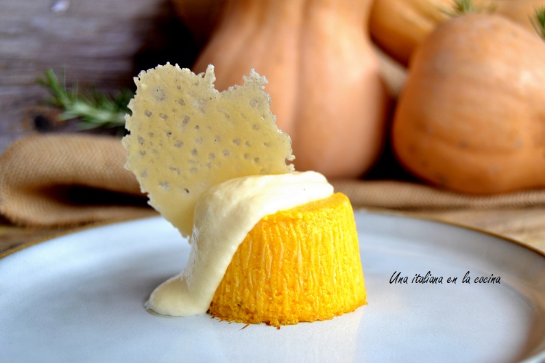 Flan de calabaza y crema de queso