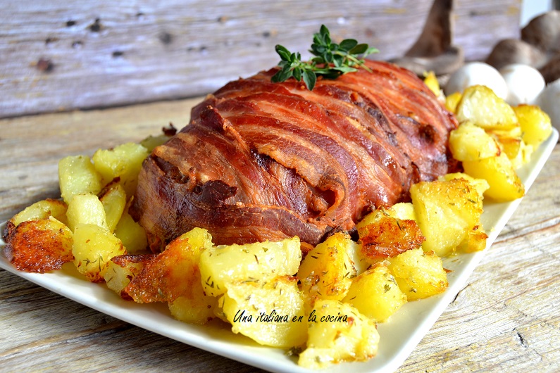 Rollo de carne jugoso al horno